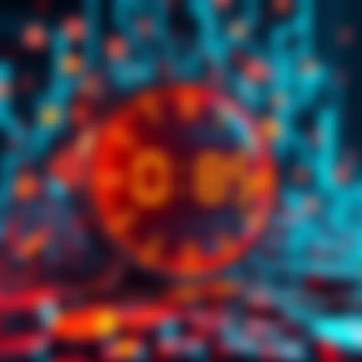 A digital clock counting down with cryptocurrency symbols around it, signifying urgency in the crypto market.