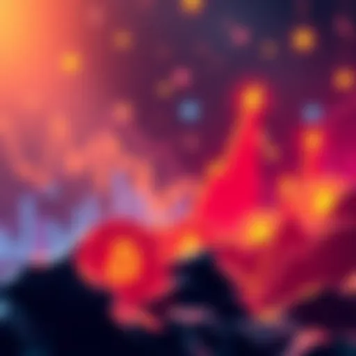 An illustration showing upward price graphs with cryptocurrency symbols, representing the 2017 and 2021 bull markets.