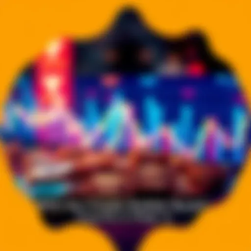 A graphical representation of cryptocurrency trends showing upward and downward fluctuations, with coins in the background.