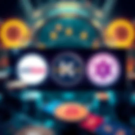 A graphic showing the logos of Coinbase, Kraken, and Gemini with currency symbols around them