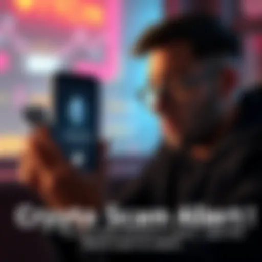 A person looking worried while using a smartphone, with a graphic of Ethereum and a gas fee pop-up on the screen