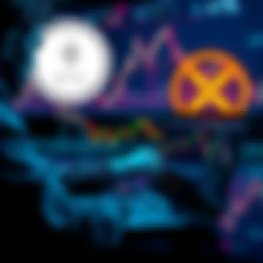 A person analyzing charts on a laptop with ETH and XRP logos in the background, representing strategies for maximizing profits in cryptocurrency trading.