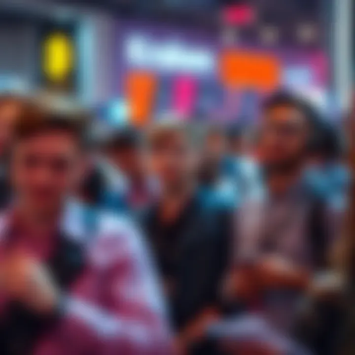 A group of people at a cryptocurrency event, looking distracted and unaware of their surroundings, highlighting the need for better situational awareness