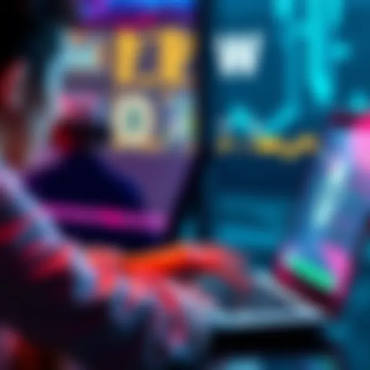 A person looking at a laptop screen, searching for wallet recovery options for lost cryptocurrency coins.