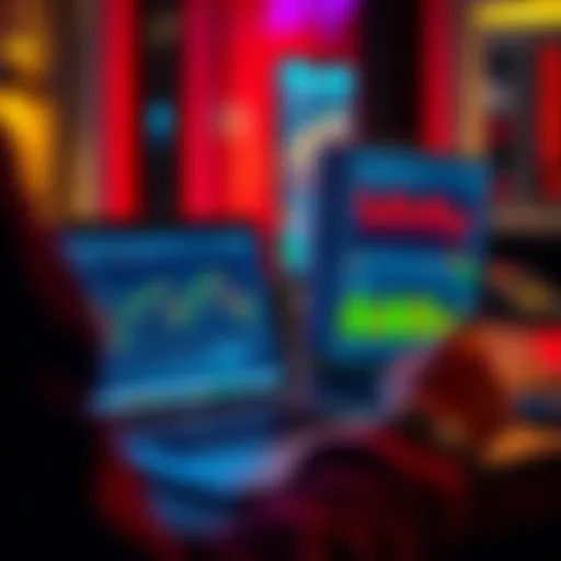 A person looking at a cryptocurrency wallet on a laptop, with graphs and charts displayed.