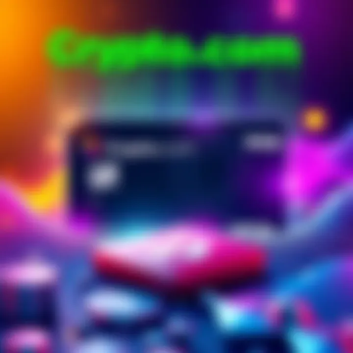 A colorful advertisement showcasing the Crypto.com Visa Signature® Credit Card with rewards and benefits for cardholders