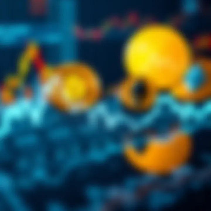 Cryptocurrency Market Dip A chart showing a downward trend in cryptocurrency values with Bitcoin and Ethereum icons in the background, symbolizing current market conditions.