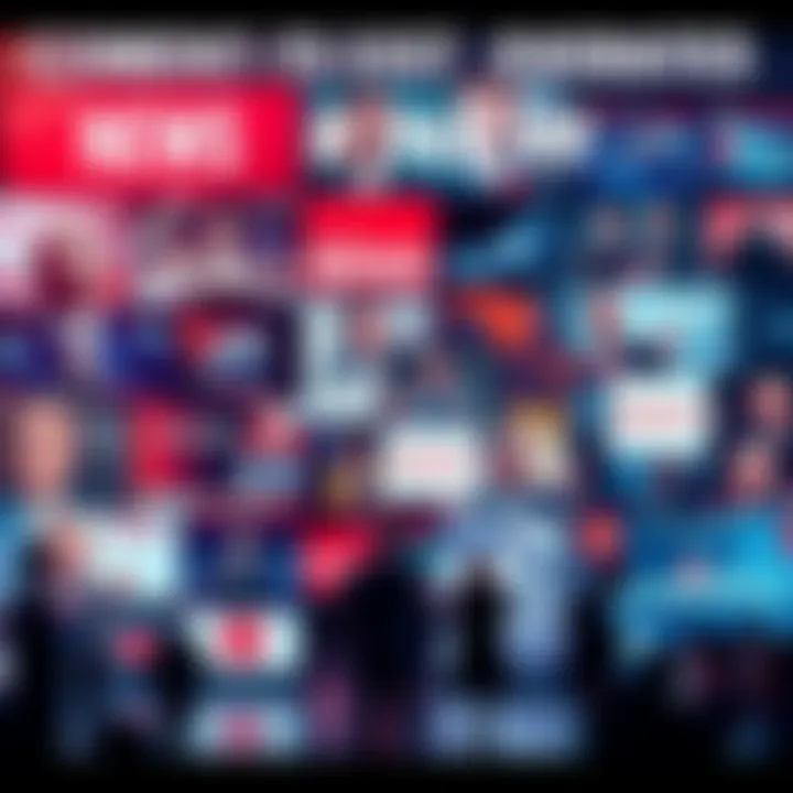 A collage of news headlines and social media reactions about recent global events