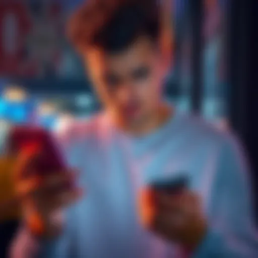 A person looking confused while reviewing Curve's cashback offer for payments outside GBP and EUR on a smartphone.