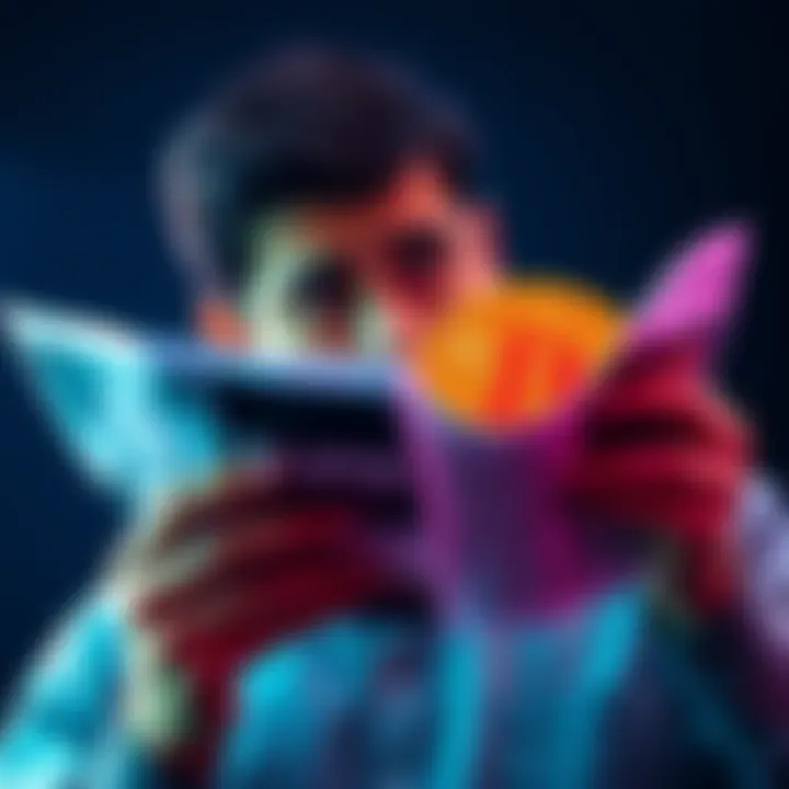 A confused person looking at a Bitcoin symbol while holding a newspaper with Barron Trump's picture on it.