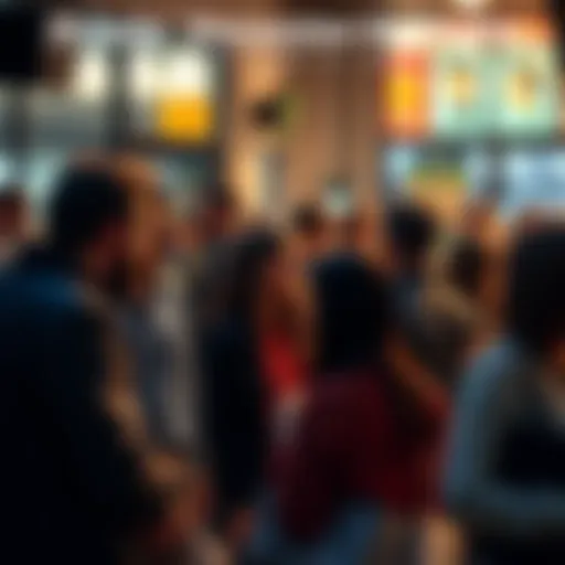 People engaging in lively conversation about current events at a community gathering