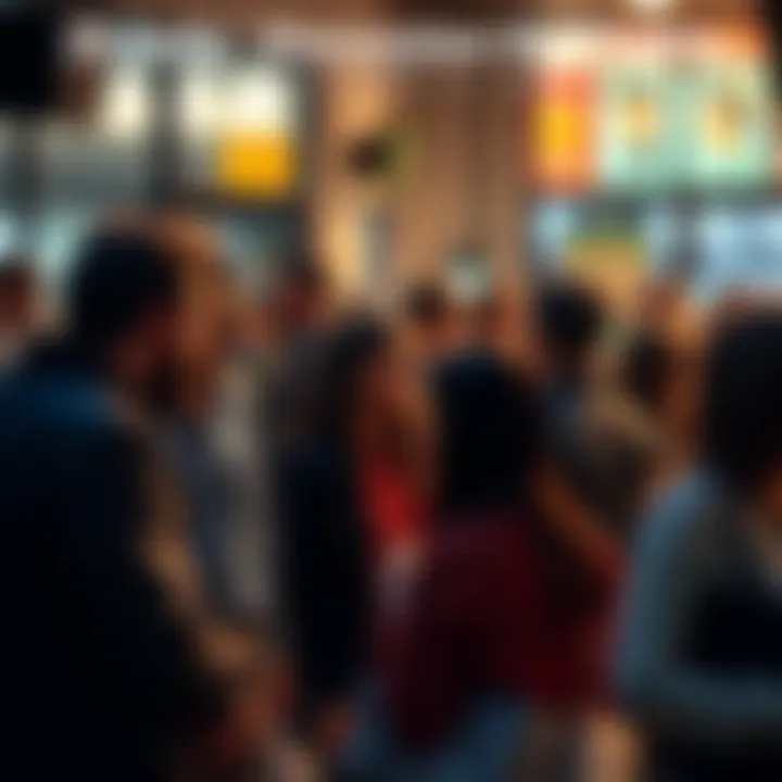 People engaging in lively conversation about current events at a community gathering