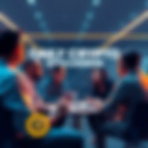 A group of people engaged in a discussion about cryptocurrencies, emphasizing caution and safe practices.
