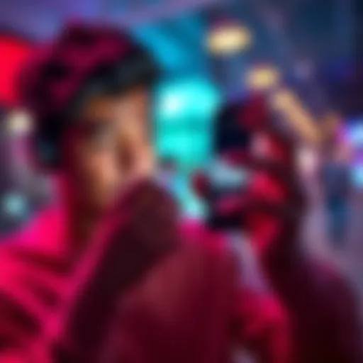 A person looking frustrated while checking their mobile banking app, displaying a 'limit reached' message on the screen.