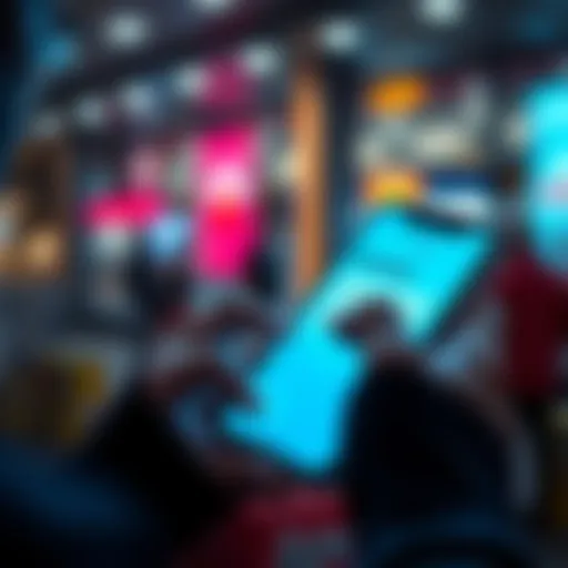 A frustrated person checking their Curve card transaction on a smartphone with a declined notification visible on the screen