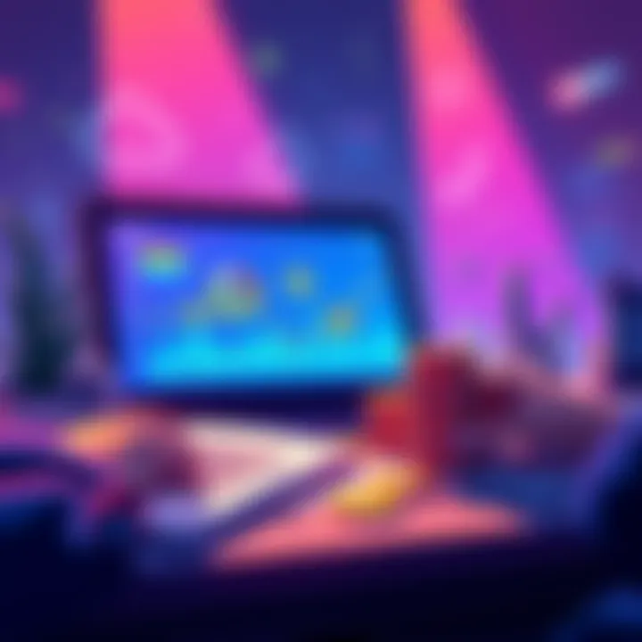 Illustration of a beginner exploring DeFi yield generation strategies with charts, coins, and a laptop