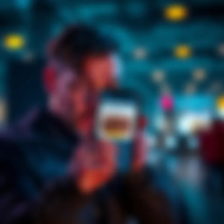 A person holding a smartphone displaying a digital wallet app, looking concerned about financial security.