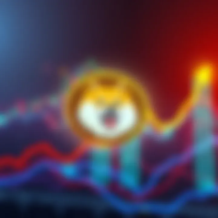 A graphic showing Dogecoin's logo alongside rising cryptocurrency charts, depicting growing interest in the market.