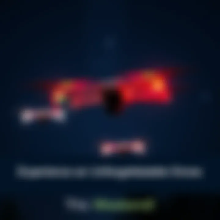 Drones illuminating the night sky with colorful patterns during a show