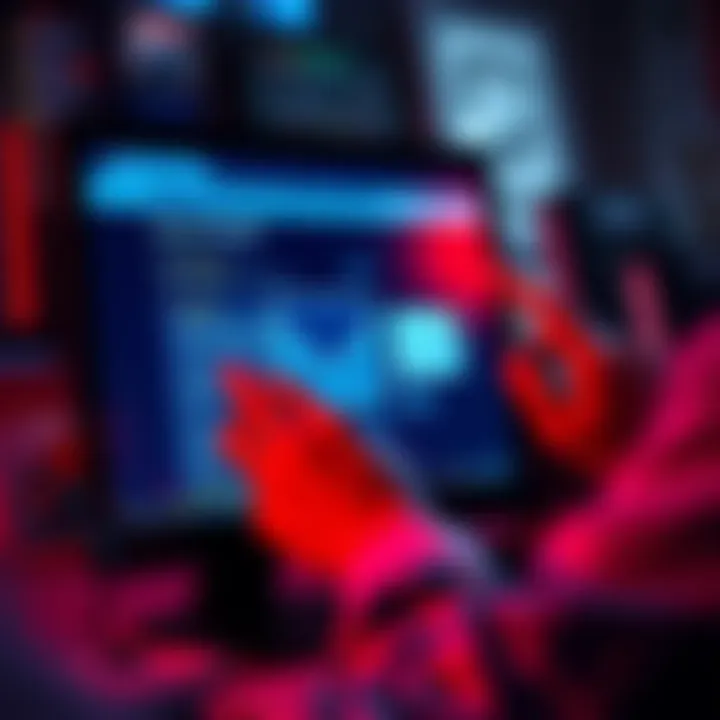 A person examining an email on a computer screen, looking for signs of phishing and scams.