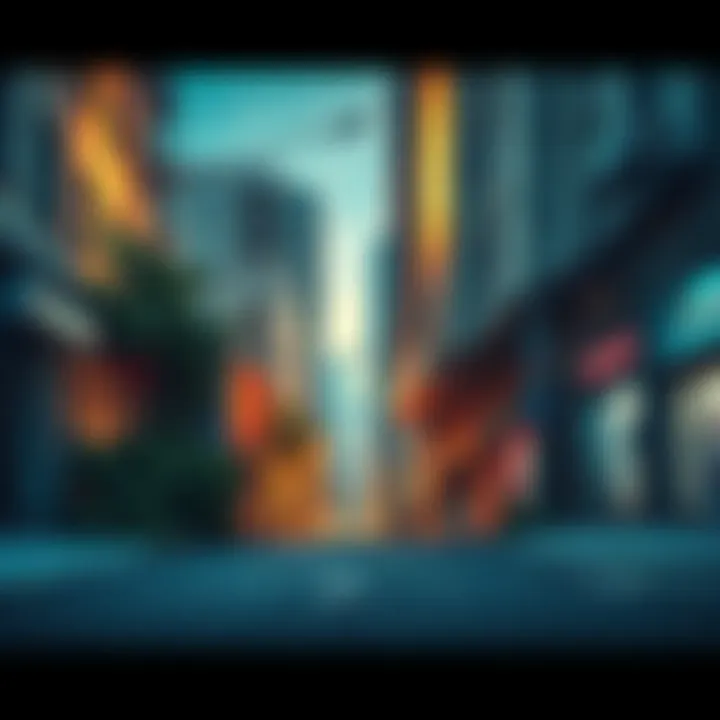 Empty city street in 2025 A deserted city street in 2025, highlighting the absence of people, with abandoned buildings and overgrown plants.