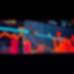 A chart showing upward and downward price movements over the month with arrows indicating predictions