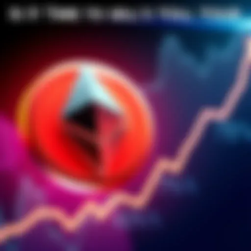 Ethereum logo alongside a rising graph indicating a 72% price surge