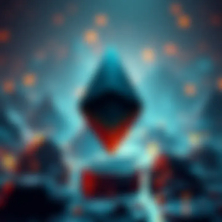 Ethereum Blockchain Leader A graphic showing Ethereum at the forefront of blockchain technology with Solana and BNB vying for third place.