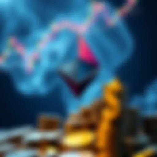 A graphic showing the Ethereum logo with a dollar sign and piles of coins to symbolize the $600 million fund transfer by the Ethereum Foundation.