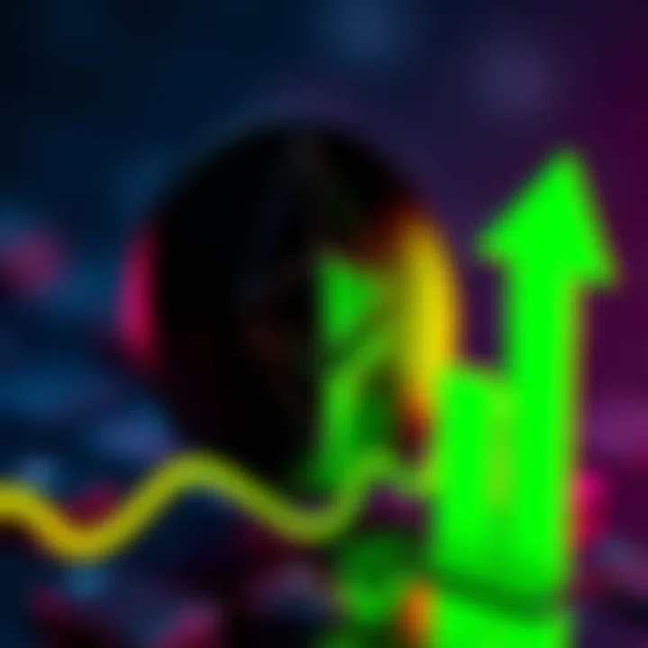 Ethereum symbol with upward trend line A graphic showing the Ethereum symbol alongside a green upward trend line, indicating potential growth in the crypto market.