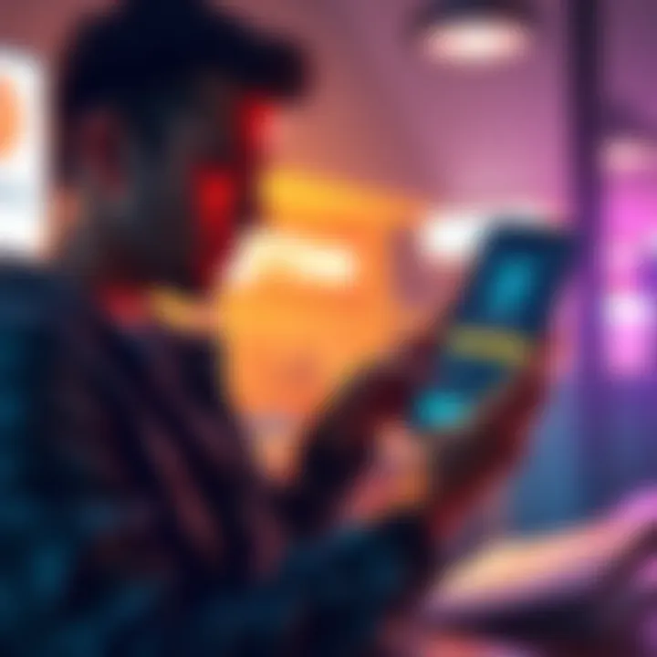 A person using a Loopring wallet on a smartphone, contemplating options for accessing $900 while looking at food expenses notes.