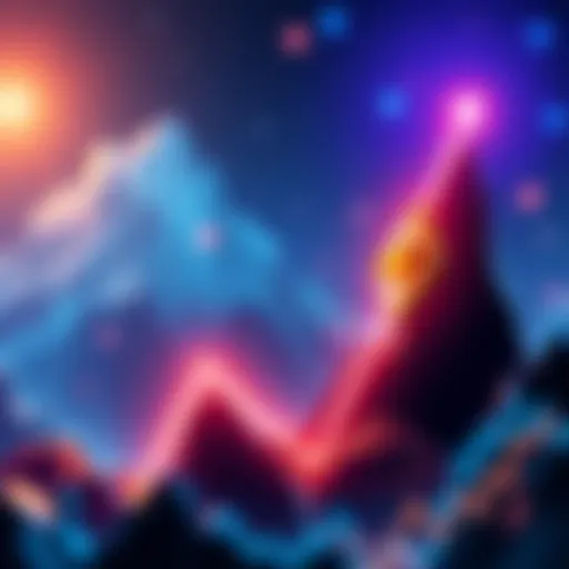 An illustration showing a graph with an upward trend and Ethereum logo, symbolizing a price increase.