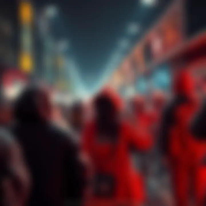 A group of Ethereum stakers withdrawing their funds in a rush, representing a trend of capital flight following a significant price increase.
