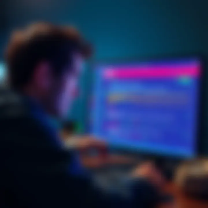 A person looking frustrated at a computer while trying to trade Ethereum tokens, displaying a trading platform interface, with error messages on the screen.