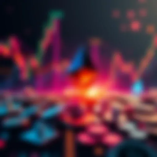A visual representation of Ethereum symbolizing its shift towards financial innovation, surrounded by graphs and digital currency elements.