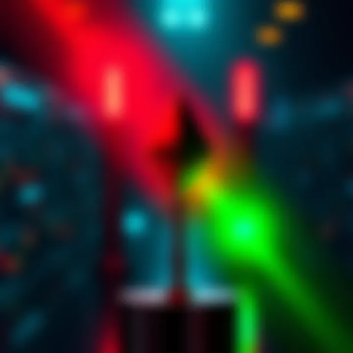 Graphic of Ethereum logo with red and green light signals indicating predictions for the contest.