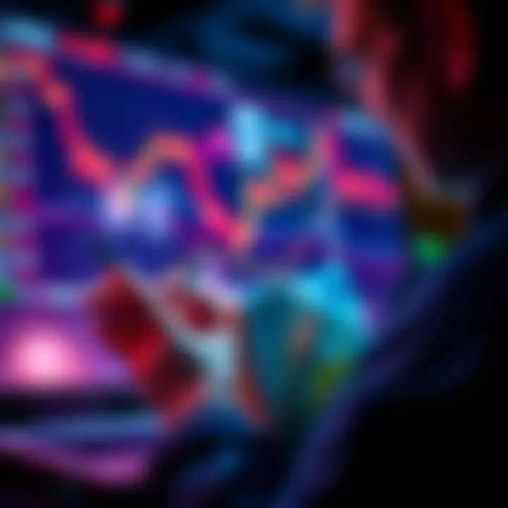 Person analyzing financial charts and euro bills for stock dividends
