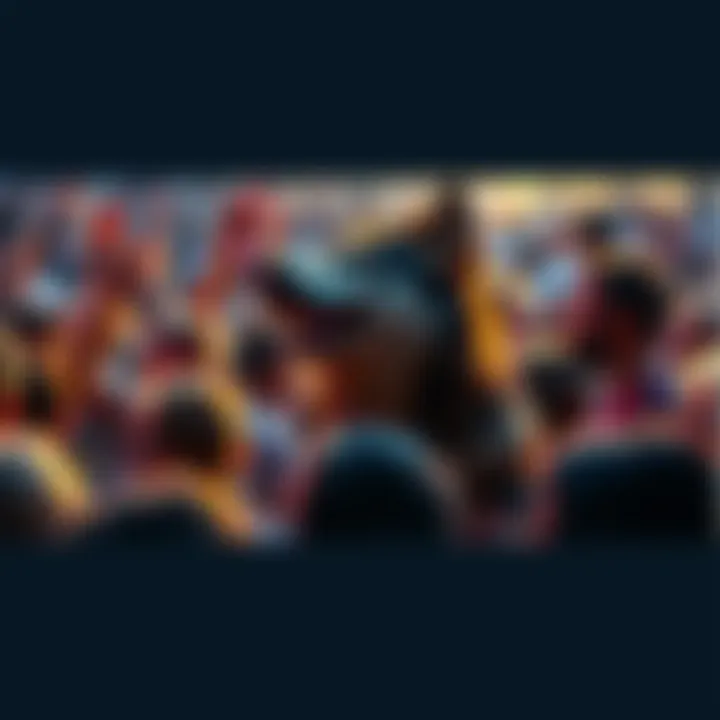 People gathered around discussing the rising interest in $WOLF, showcasing enthusiasm and engagement with the topic.