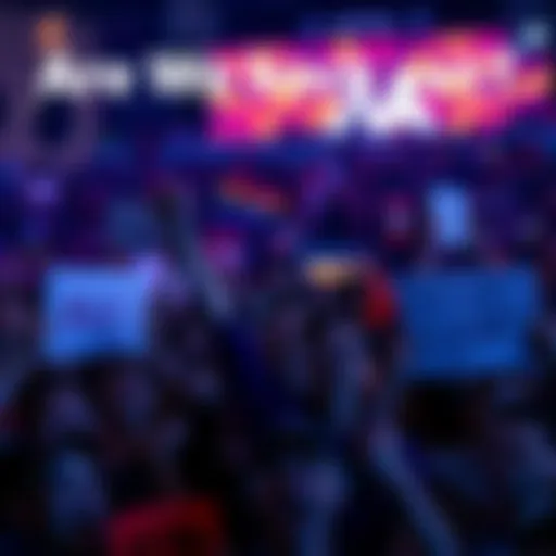 A lively group of fans gathered, holding signs and cheering with excitement about a potential revival.