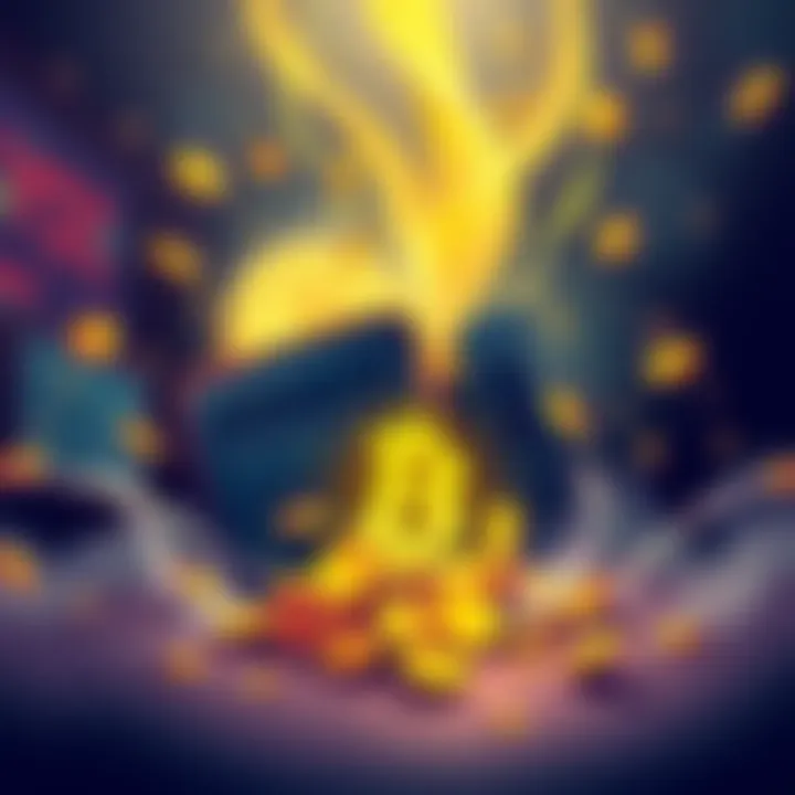 Illustration showing a cryptocurrency wallet emptying quickly, symbolizing the rapid loss of funds in a rug-pull scam.