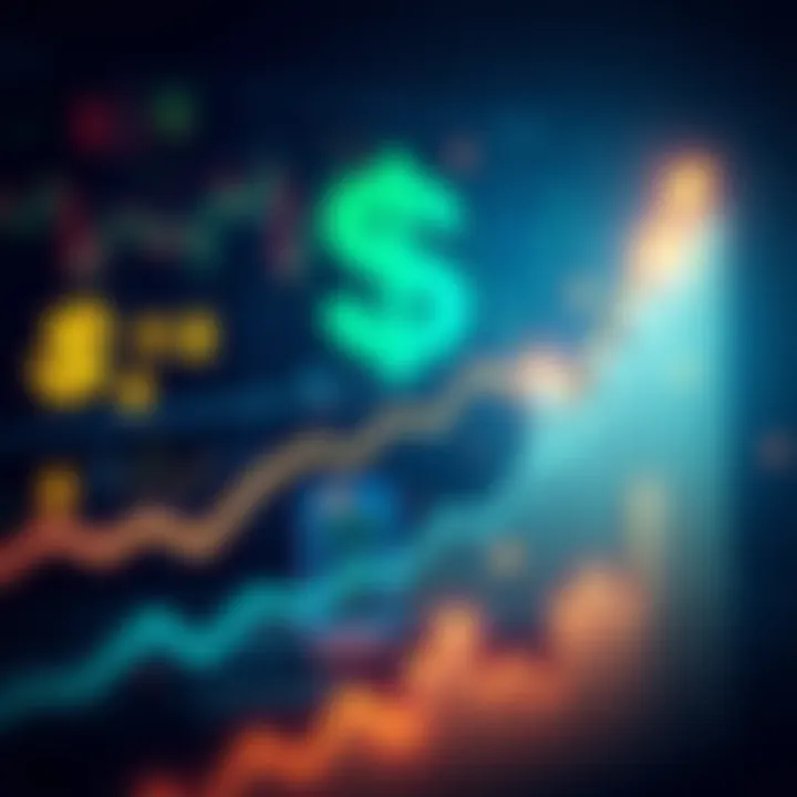 A graph showing an upward trend in the economy following recent Fed rate cuts, with dollar signs and positive symbols in the background.