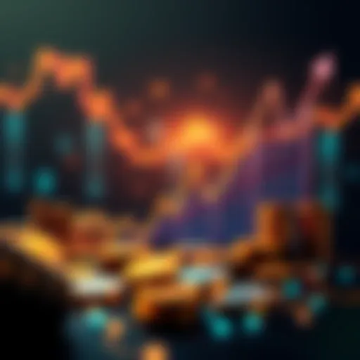 A graph showing an upward trend with coins and investment symbols around it, representing financial growth in 2025.