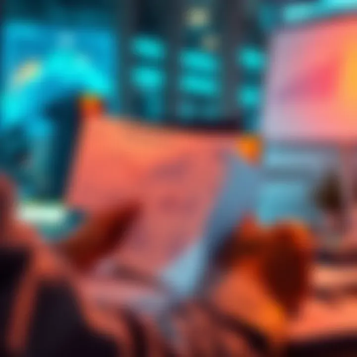 Person reviewing financial documents Individual examining paperwork with financial charts and calculations, considering options to minimize capital gains tax