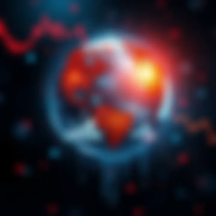 Financial Transformation Illustration showing a globe with financial symbols and charts representing a major market shift.