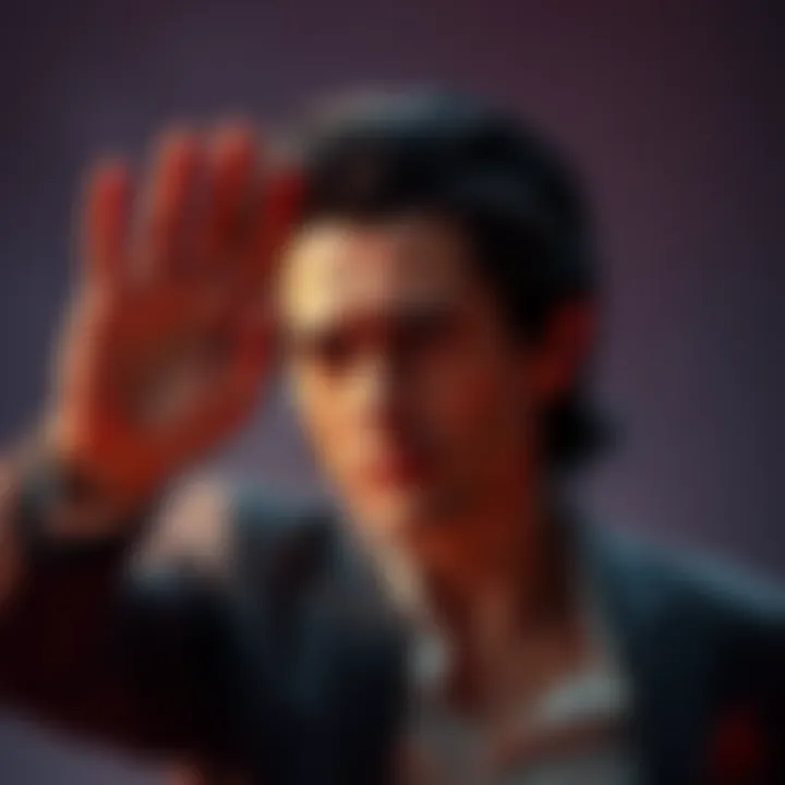 A person looking firm while shaking their head to indicate refusal
