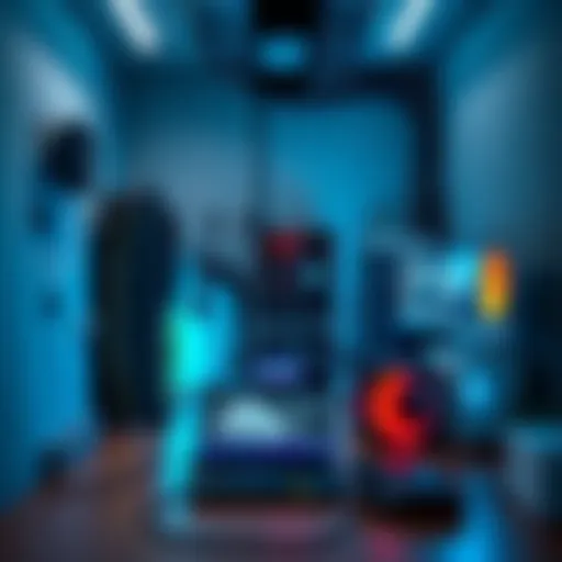 A beginner-friendly Bitcoin mining rig placed in a cool room, showing low power consumption equipment