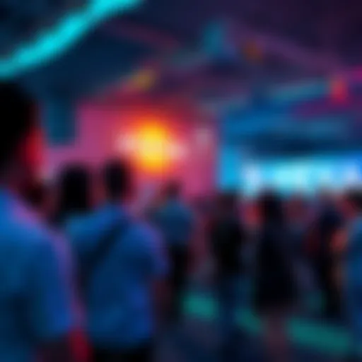 A group of people engaging in a community event to promote Flexa brand recognition on user boards.
