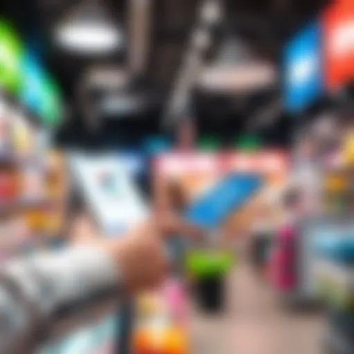 A digital payment transaction using Flexa's technology on a smartphone, showcasing a seamless checkout experience in a retail environment.