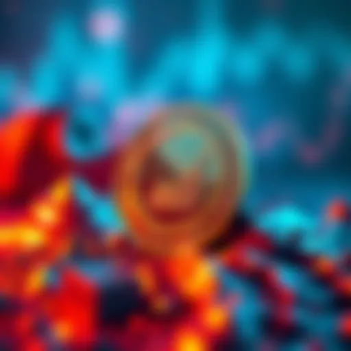 A graphic showing a forked token with upward price trends, symbolizing its potential growth in 2025.
