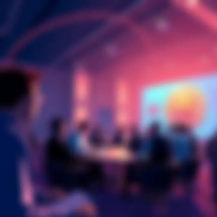 Founders Forum Event A group of founders and innovators at the Stablecoin & Web3 Founders Forum discussing cryptocurrency advancements.